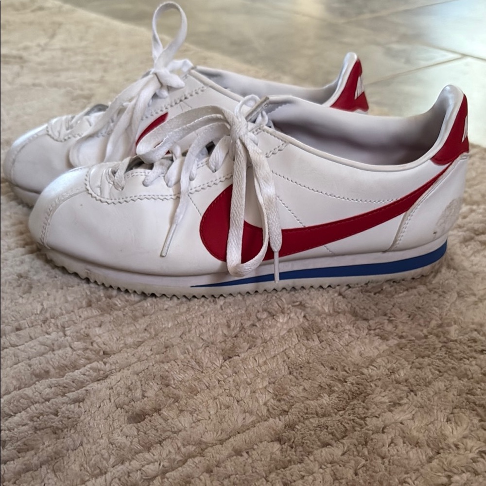 Nike Classic White and Red Swoosh Sneakers